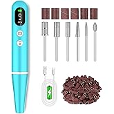 Cordless Electric Nail Drill File kit:Nail File Electric with 9 Speed LED Display for Acrylic Gel Dip Powder Polish,Professio