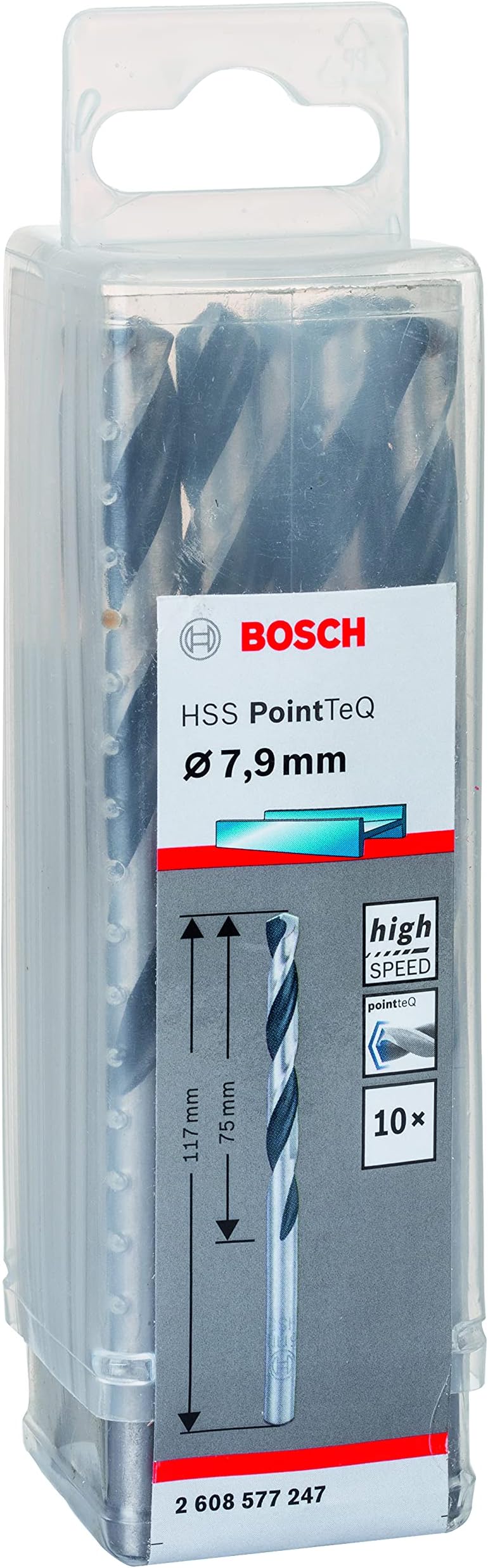 Bosch Professional PointTeQ HSS Twist Drill Bit Set 10 x 7.9 x 75 x 117 mm