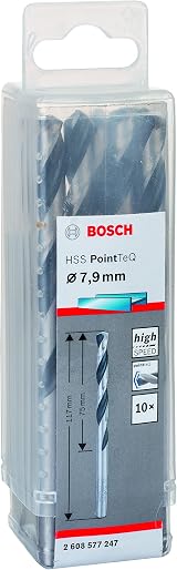 Bosch Professional PointTeQ HSS Twist Drill Bit Set 10 x 7.9 x 75 x 117 mm