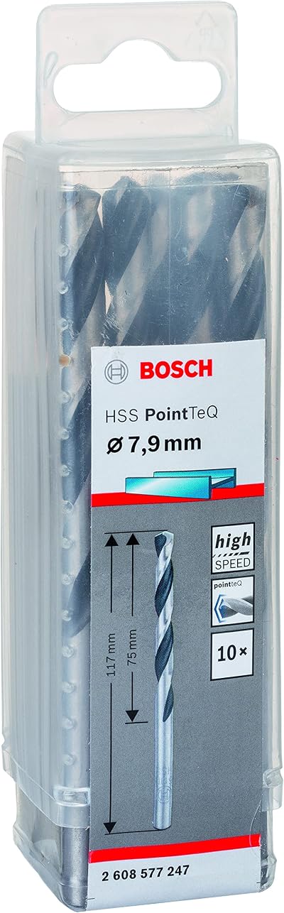 Bosch Professional PointTeQ HSS Twist Drill Bit Set 10 x 7.9 x 75 x 117 mm