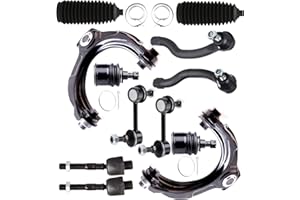 SCITOO 12pcs Front Suspension Kit Upper Control Arm Inner Outer Tie Rod End Sway Bar End Link Lower Ball Joint Steering Rack Boot Fit 2008-2012 For Honda For Accord