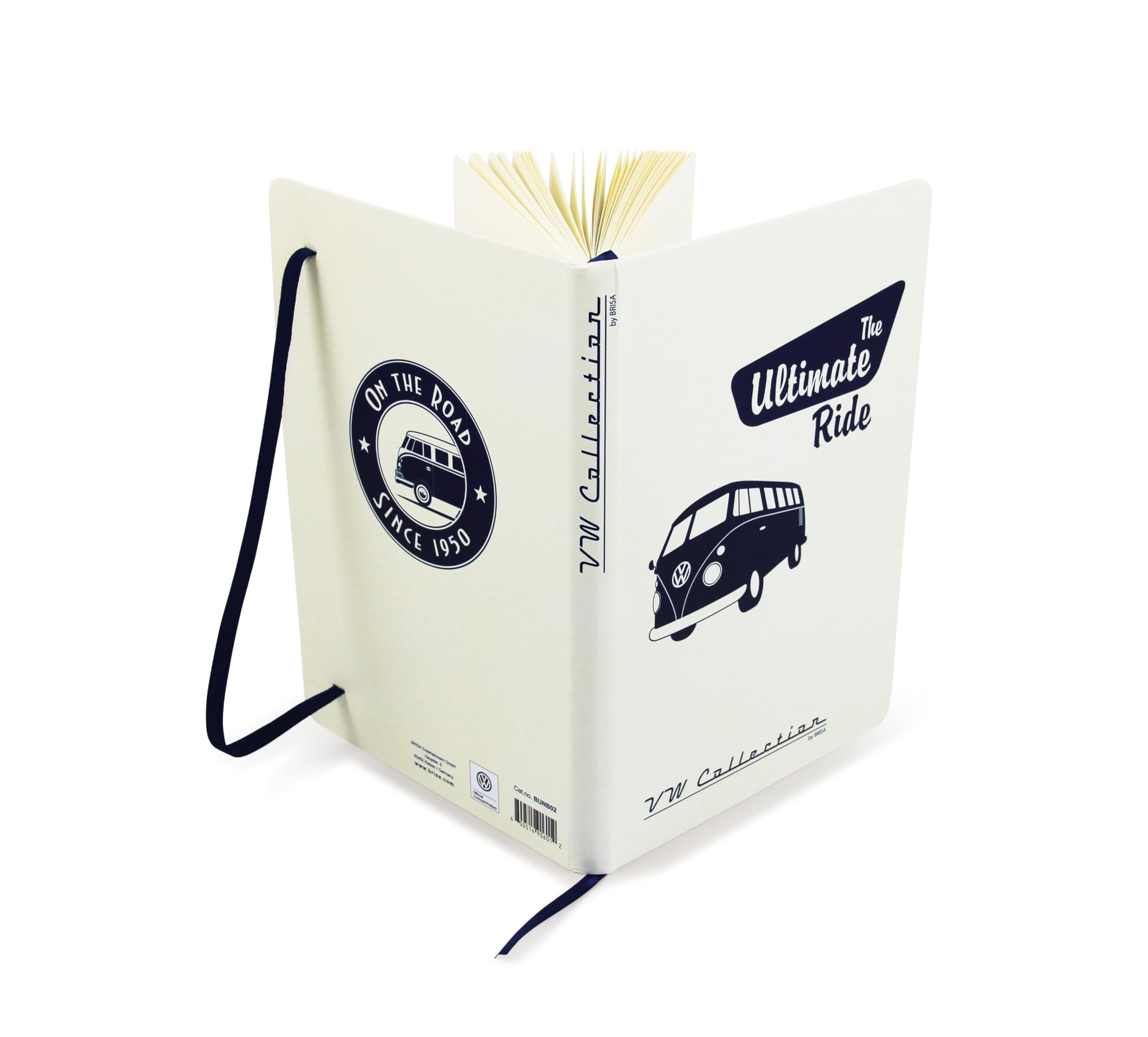 BRISA VW Collection Volkswagen NotebookDiaryWriting Book, Lined with Hardcover Binding in T1 Bus, Beetle, GTI Design DIN A5 (T1 Bus/The Ultimate Ride)