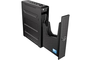 VAULTEK Slider Series Carbon Steel Rugged Smart Handgun Safe Quick Auto-Open Sliding Door Pistol Safe with Rechargeable Li-ion Battery, Black