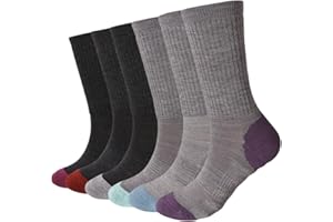 EnerWear Unisex 4/6P Pack Merino Wool Outdoor Hiking Trail Crew Sock