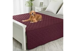 SPXTEX Dog Bed Cover Washable Pee Pads Dog Blankets for Puppy Large Dog Cat,Sofa Reversible Changing Pad Reusable 1 Piece（82"x102",Burgundy+Pink）