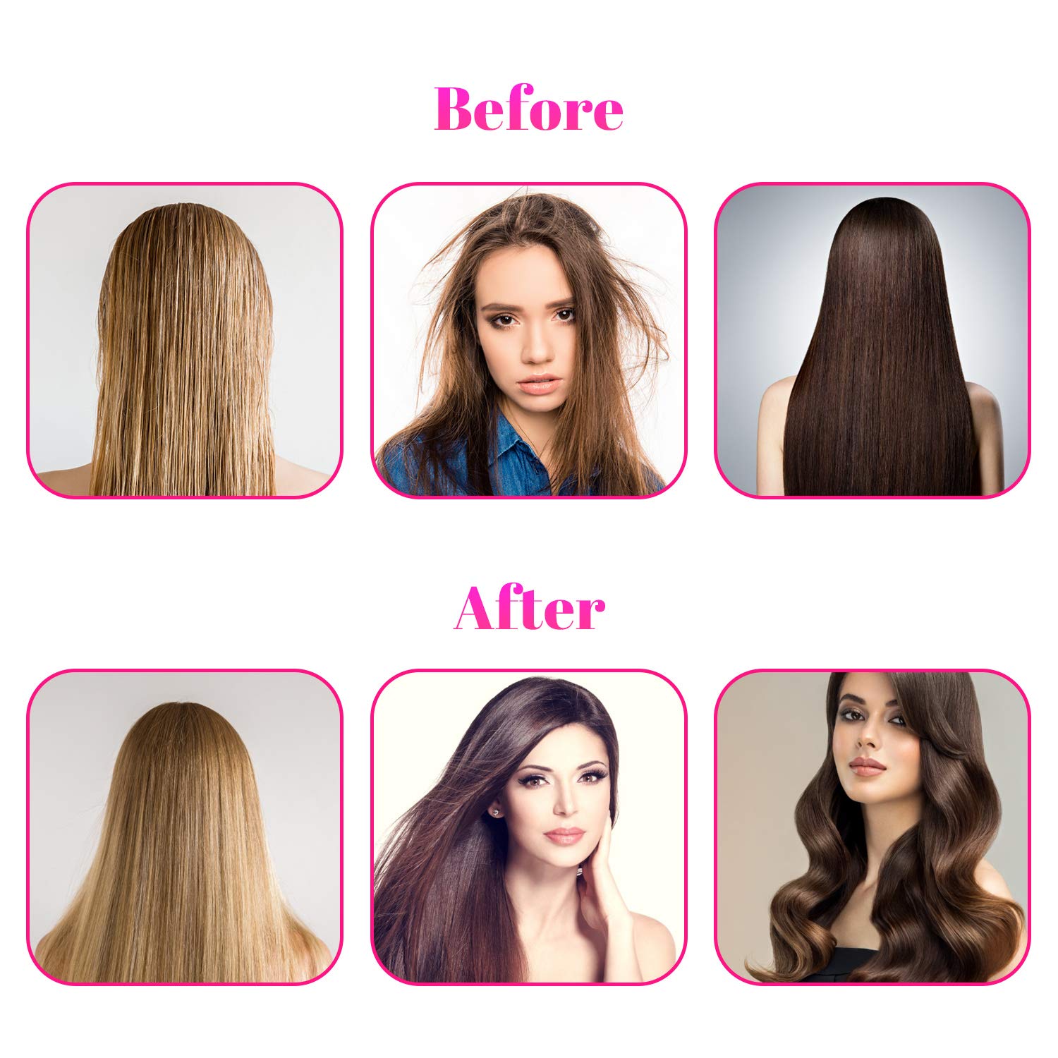 Hair Dryer Brush, WLWQ One Step Hair Dryer & Volumizer 3-in-1 Salon Negative Ion Hot Air Brush Hair Straightening Brush and Curly Hair Comb Reduce Frizz and Static