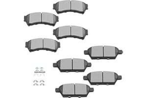 BRAKEUS D1164 D1161 Front Rear Disc Ceramic Brake Pad Set w/Hardware For Ford For Fusion 2006-2012,For Lincoln MKZ 2007-2012,For Lincoln Zephyr 2006,For Mazda 6 2006-2013,For Mercury Milan 2006-2011