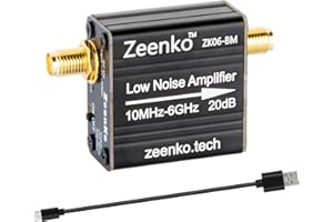 DMGICPRO ZK06-BM Low Noise Amplifier LNA Module 20db Gain, Broadband 10M-6GHz for RF SDR, Used for TinySA Ultra 5.8GHz Preamplifier, 300mAh Battery Type-C Powered