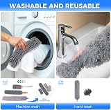 Wlich 8 PCS Microfiber Duster Set Telescopic 41-210 cm 250 cm Reach view 7