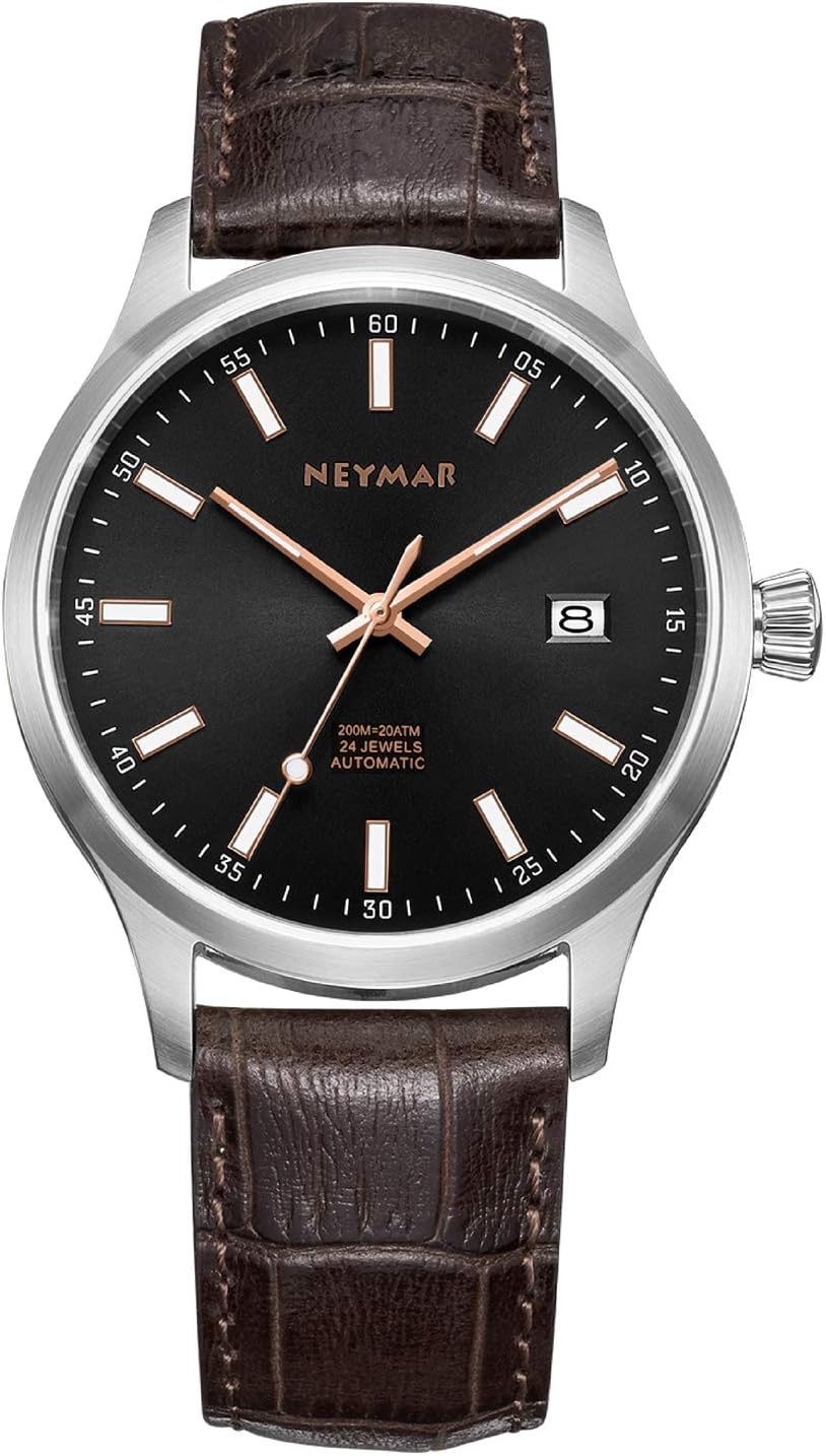 40 mm Men's Automatic 200m Stainless Steel Watch Match Italian Leather Band