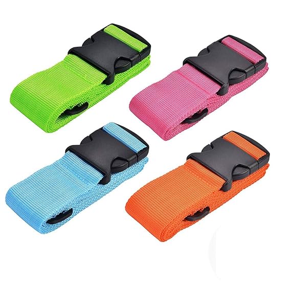 Luggage Straps 4Pack Adjustable Suitcase Belts Travel Packing Belt with