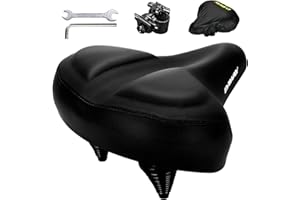 DAWAY C40 Ultra Comfortable Oversized Bike Seat - Memory Foam Padded, Extra Wide Bicycle Saddle, Ergonomic Replacement Cushion for Men Women - Fits for Peloton, Cruiser, Mountain, Road, Exercise Bikes