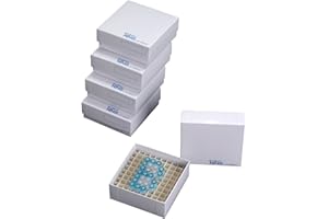 Biologix 90-1281 Cardboard Microcentrifuge Tube Freezer Storage Box, 2" Height, 81 Places (Case of 100)