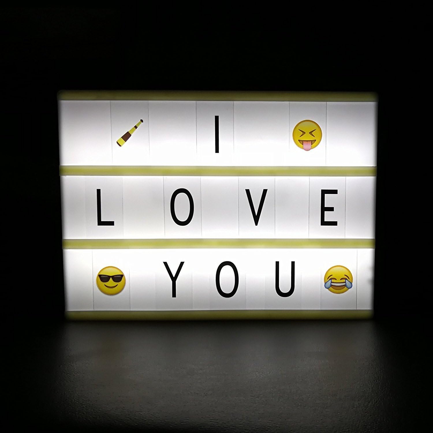 FX Treasures DIY Cinema Light Box Cinematic Box LED Cinema Box A6 Size with 90 Letters and Symbols