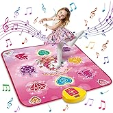 maysida Unicorn Dance Mat Toys for 3-12 Year Old Girls, Dance Pad with LED Lights, Built-in Music, 6 Game Modes, Electronic Dancing Mat as Christmas Birthday Gift for 3 4 5 6 7 8 9+ Girls (Pink)