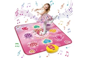 maysida Unicorn Dance Mat Toys for 3-12 Year Old Girls, Dance Pad with LED Lights, Built-in Music, 6 Game Modes, Electronic Dancing Mat as Christmas Birthday Gift for 3 4 5 6 7 8 9+ Girls (Pink)
