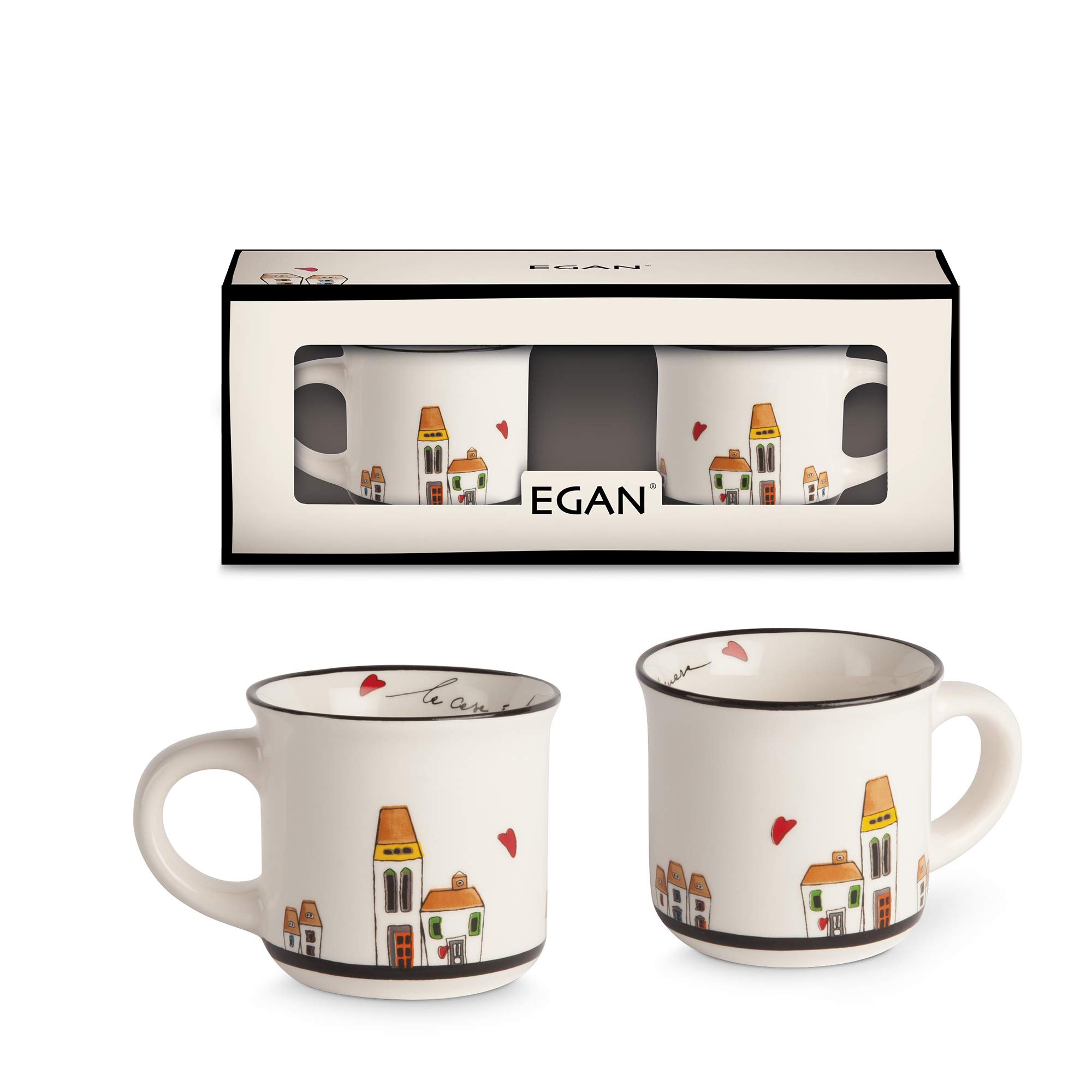 Egan Enameled Mug, Ivory, Small