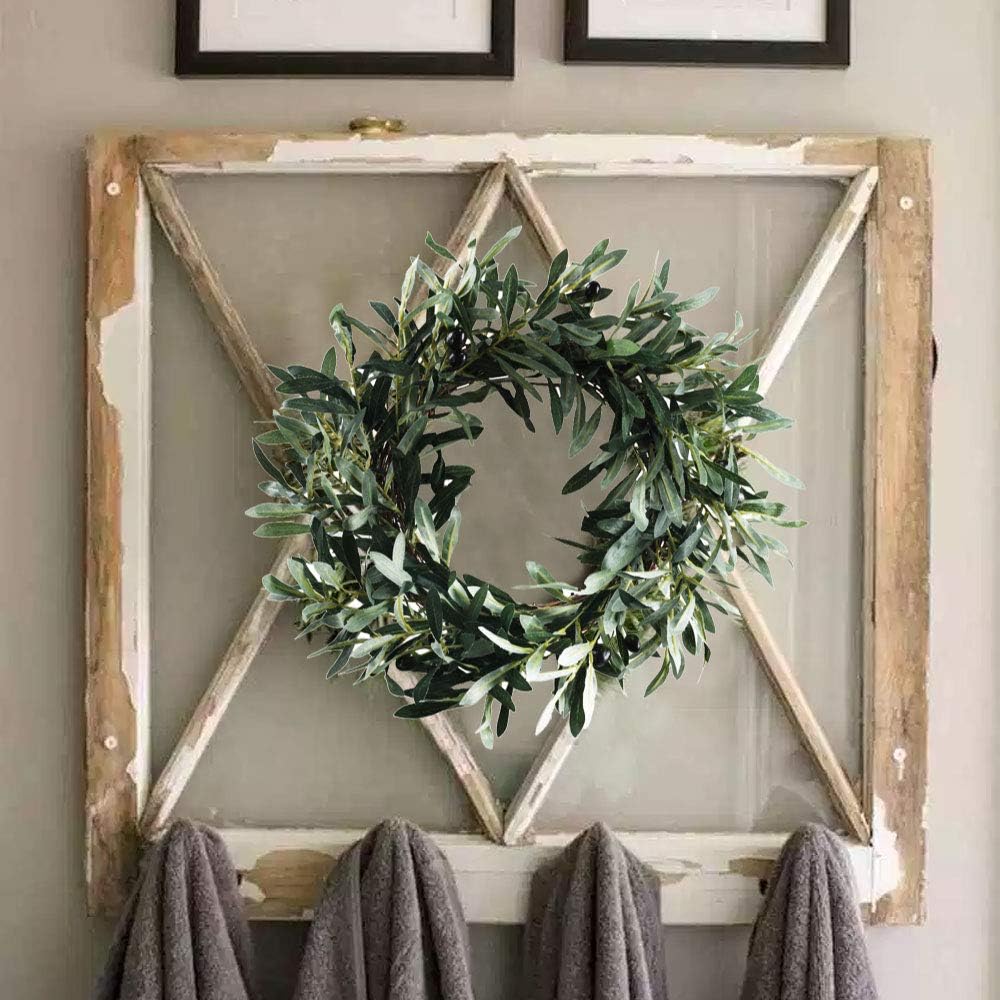 Amazon De Ho2nle Kunstlicher Olivenkranz Fur Die Haustur Fruhling Und Sommer Kunstseide Girlande