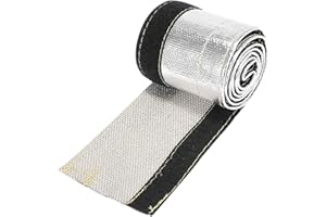 A ABSOPRO Car Heat Shroud 5/8" ID 3.2ft Aluminized Sleeving Insulated Shield Sleeve Heat Wire Shield Sleeve for 5/8" OD Fuel 