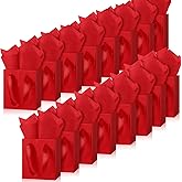 Tenare 12 Pcs Small Gift Bags Mini Paper Bags Bulk Tiny with Handle Tissue for Jewelry Wrap Halloween Thanksgiving Christmas Birthday Party Favor Supply(4 * 2.8 * 4.5inch,Red)