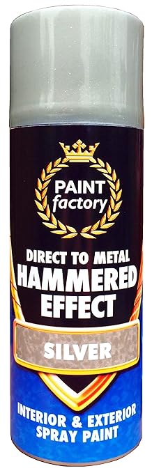 400ml Hammered Effect Spray Paint Silver by Paint Factory
