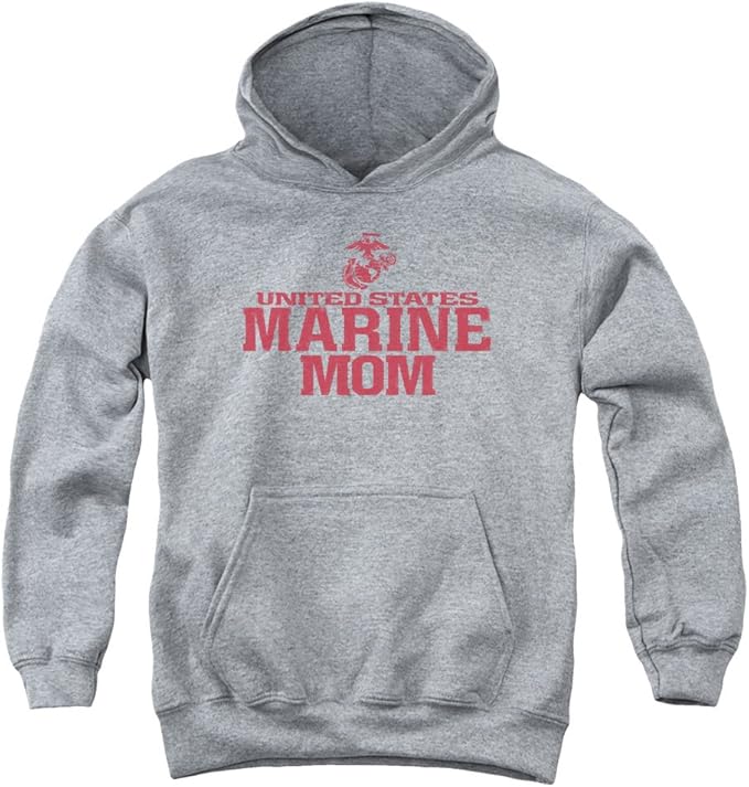 Amazon.com: US Marine Mom Family USMC Heather Kids Youth Hoodie Hoody ...