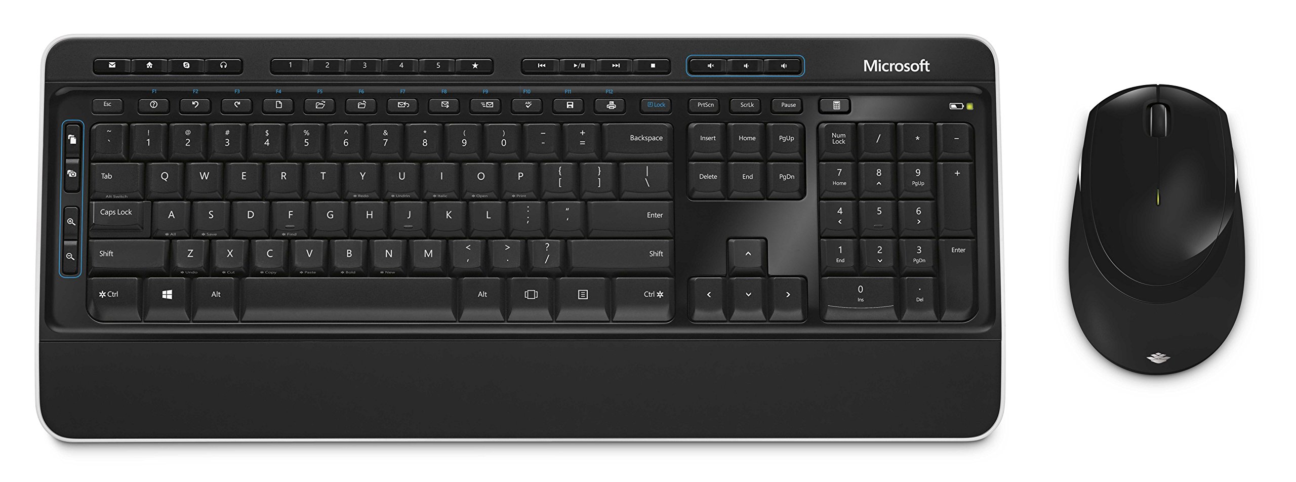 Microsoft Wireless Desktop 3050 with AES - Black. Wireless Keyboard and Mouse Combo. Built-in Palm Rest. Customizable Windows Shortcut Keys