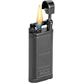 XIKAR&reg; Pipeline Soft Flame Lighter Black includes Pipe Tamper and Scraper Replacement Flint Ignition System