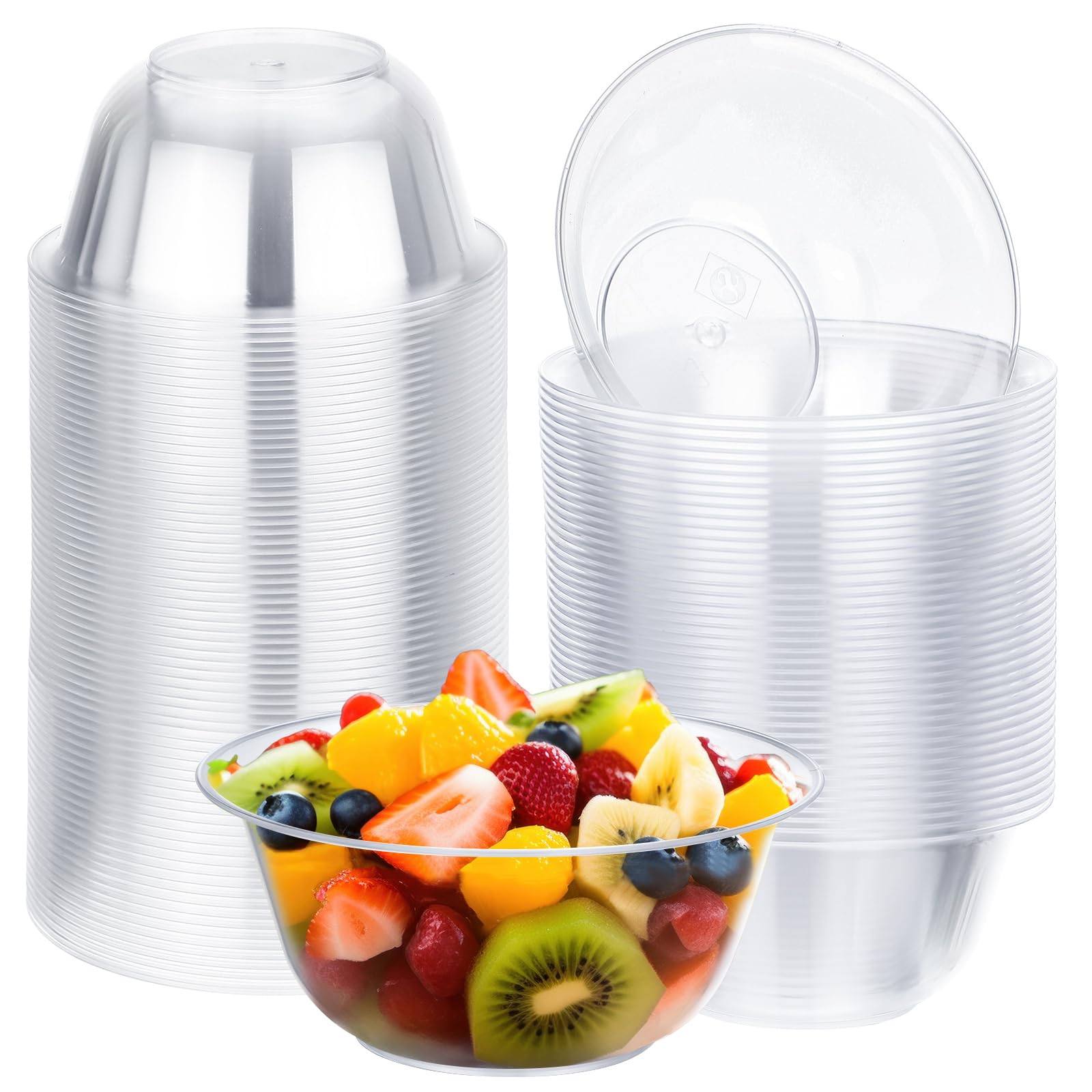 Photo 1 of Thenshop 150 Pcs 9 oz Clear Dessert Bowls Disposable Hard Plastic Serving Bowls for Soup Salad Ice Cream Parties Catering Weddings Picnics Home or Event Party Supplies