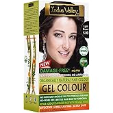 Indus Valley Natural Organic Damage Free Gel Hair Color | Ammonia Free, Vegan & Cruelty Free | Up to 100% Gray Coverage, Long Lasting Results | Light Brown 5.0 (20gram+200ml)