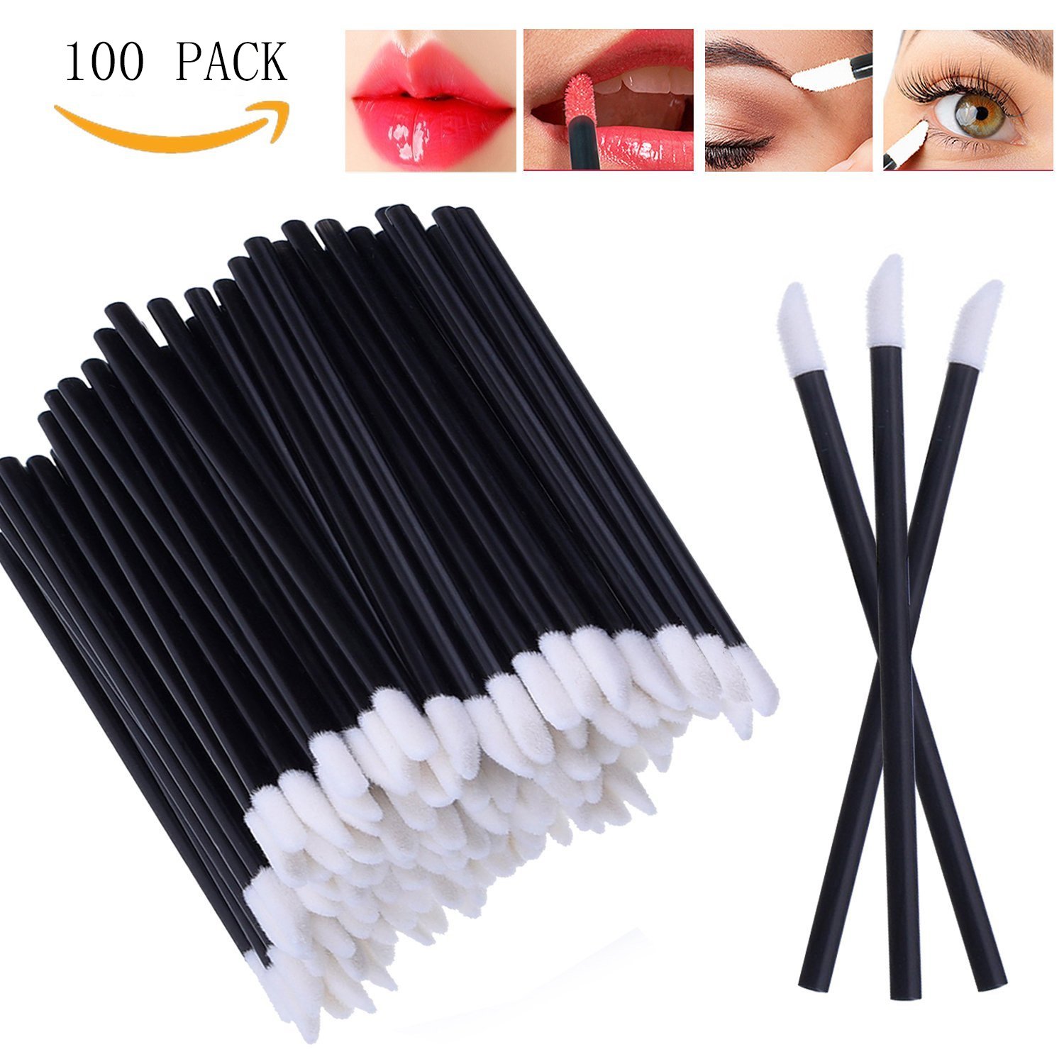 100pcs Disposable Lip Gloss Brushes, Lip Gloss Lipstick Wands