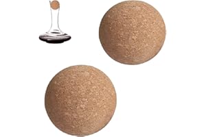 Wine Bottle Wooden Cork Ball Stoppers for Wine Decanter Carafe Bottle Replacement 2.4 Inch(size:2 Pcs)