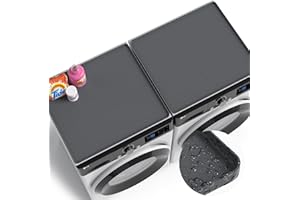 Iycnkok Washer and Dryer Top Cover Mat - 27''x 27'' Silicone Protector for Washing Machine Countertop - Non-slip Rubber Waterproof Dustproof Ideal for Laundry Kitchen - Gray 2 Pack