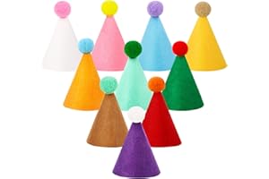 HXEZOC 10 Pcs Mini Birthday Party Hats Multicolor Lovely Cone Hats for Animals Stuffed Pets Birthday Holiday Accessories Decoration Supplies