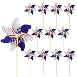 HOOSUN 12 Pcs Patriotic Pinwheels for Yard and
