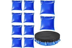 NIUYHE Pool Cover Water Bags Hanging, Wall Bag for above Ground Pool, 10 Pack Heavy Duty PVC Water Weights Tube for Inground/above Ground Swimming Pools Hot Tub, Cold Resistant in Winter,Blue