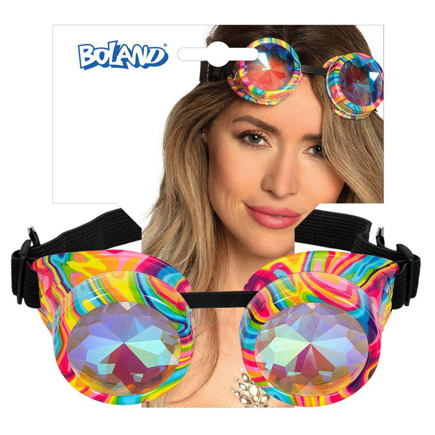 Boland - Party glasses, for adults, plastic, fun glasses, without prescription, sunglasses, bath taste party, theme party, carnival