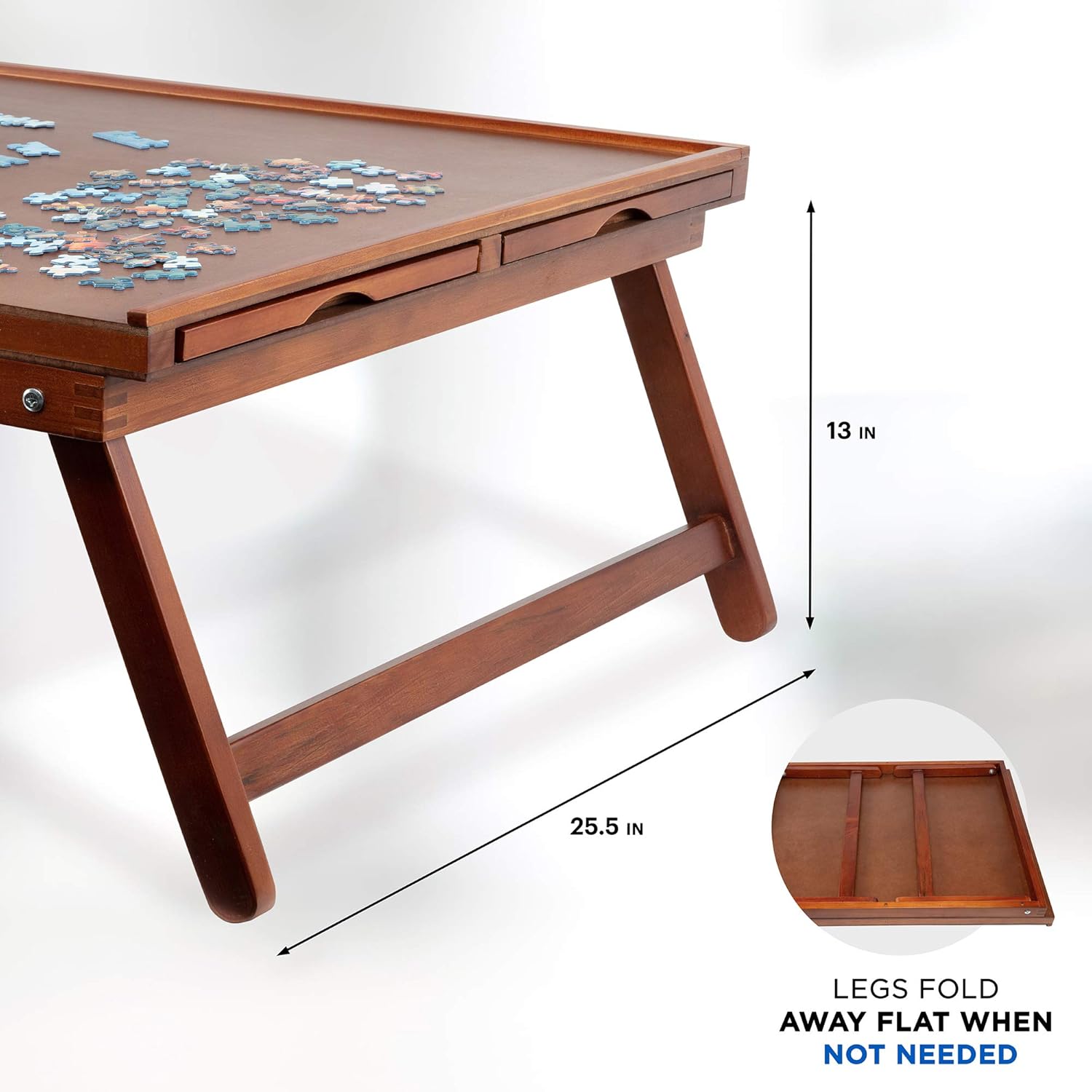 Jumbl Puzzle Board Rack | 27” x 35” Wooden Jigsaw Puzzle Table w/ 6 Storage & Sorting Drawers | Smooth Plateau Fiberboard Work Surface & Reinforced Hardwood | for Games & Puzzles Up to 1,500 Pieces: Toys & Games