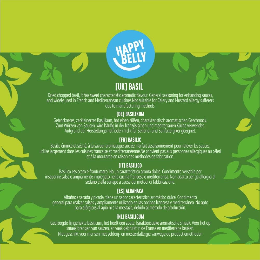 Amazon Brand - Happy Belly - Albahaca seca - 4x15g: Amazon.es ...