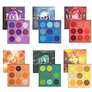 Gemstone Eyeshadow Palette Docolor 54 Color Eye Shadow Matte Glitter Highly Pigmented Professional Makeup Eye Shadow Powder Long Lasting Waterproof Cosmetic Eye Shadow Palette Christmas Gift (6Pcs)