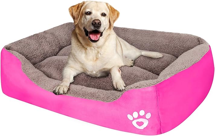 pink dog beds for large dogs