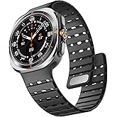 Spapoy Magnetic Band Compatible with Samsung Galaxy Watch Ultra Bands 47mm (2025/2024), Strong Magnet Soft Breathable Silicone Sport Strap for Men Women