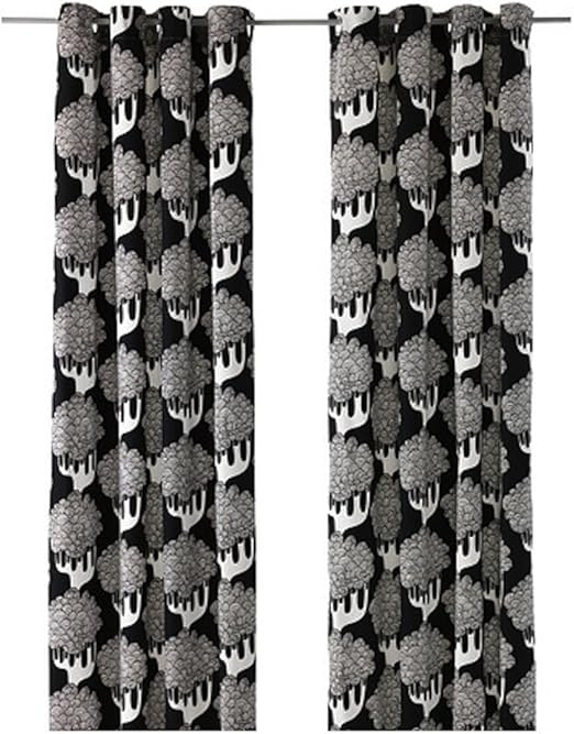 Amazon Com Ikea Curtains 2 Panels 57x98 Eyelet Heading Black