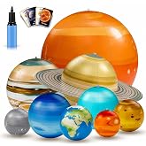 Inflatable Solar System Planet with Pump-Science Toys-Kids Gifts | 9 Planets Solar System,10 educational cards, Pump &amp; Hanging Strings,Astronomy Educational Gift for Kids