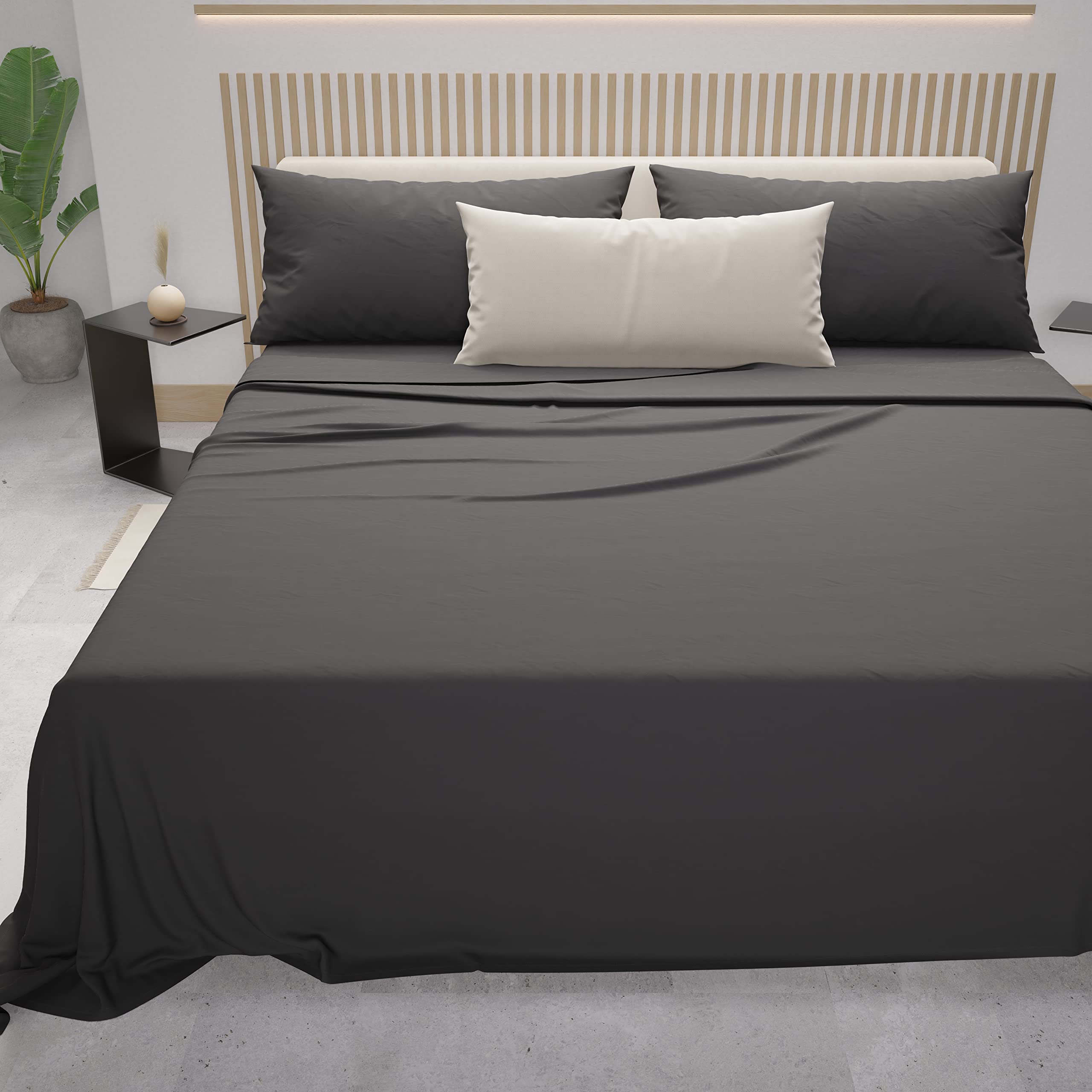 PETTI Artigiani Italiani, Percal Cotton Bedding Set, 100% Made in Italy, Dark Gray, 170 x 200 cm — image 1