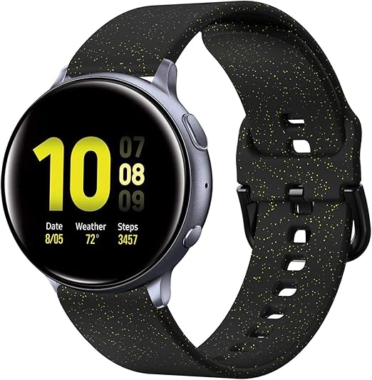 Amazon Com Yssnh Compatible With Samsung Galaxy Watch Active 2 40mm 44mm Band Glitter Silicone 20mm Quick Release Watch Bands Sparkly Bling Replacement Wristband Accessory For Samsung Galaxy Watch3 41mm Clothing