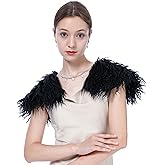 LA CARRIE Viking Queen Faux Fur Collar Shawl Shoulder Wrap Medieval Warm Cape for Women LARP Halloween Costume Accessory