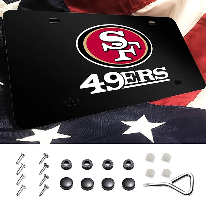 yonggan fit 49ers car tag, Suitable for All US Standard car