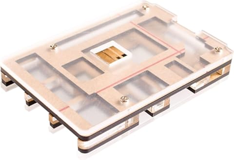 Raspberry Pi 3 Modelo B Plus Carcasa negra Cubierta de la carcasa Caja del gabinete Doble color transparente con 2 piezas Disipador de calor de cobre dedicado