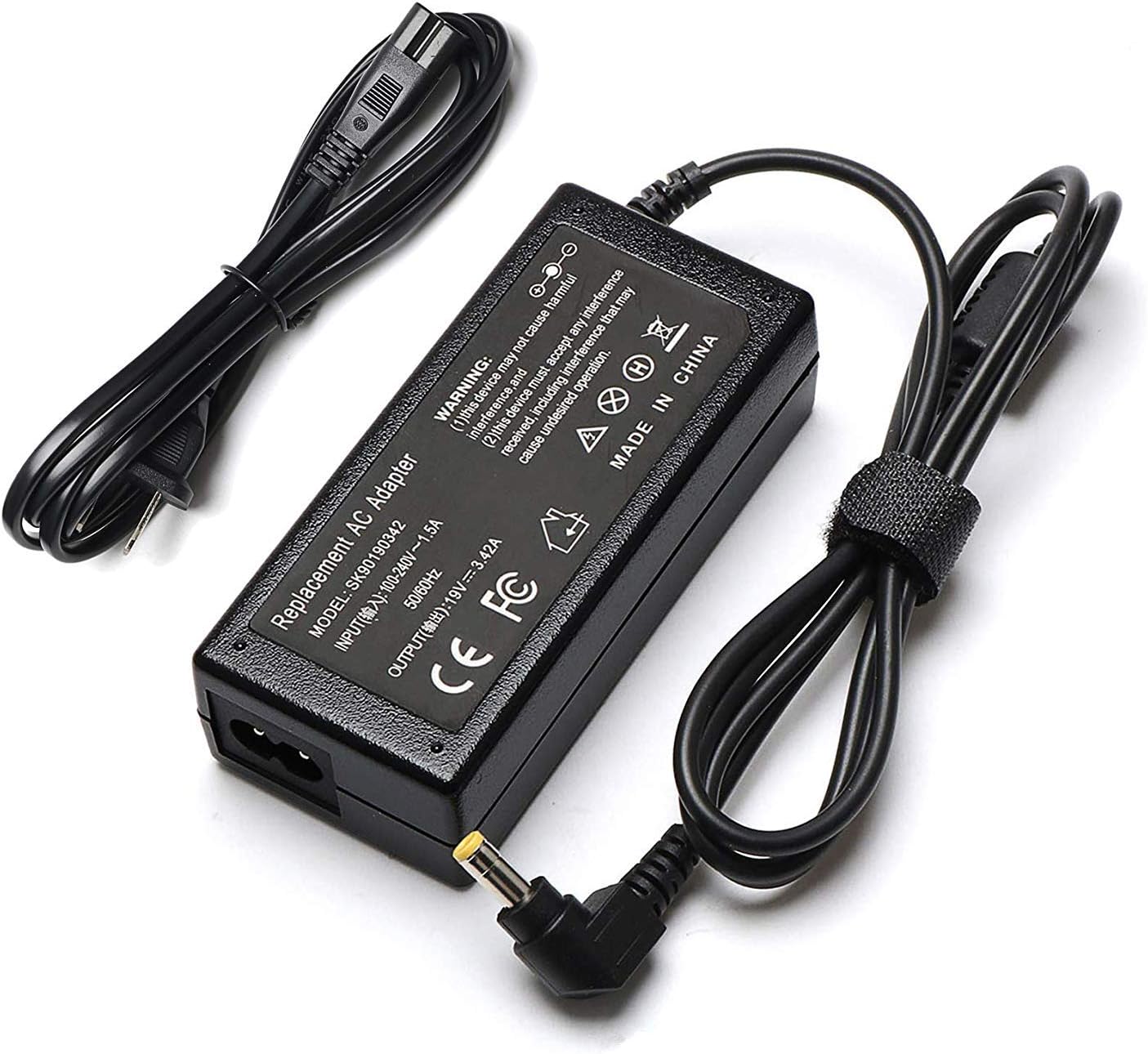 65W 19V 3.42A AC Adapter Laptop Charger for Toshiba Satellite C50 C55 C55D C55T C655 C675 C850 C855 C855D L55 L655 L745 L755 L855 Charger PA3714U-1ACA PA3917U-1ACA PA5177U-1ACA Power Supply Cord